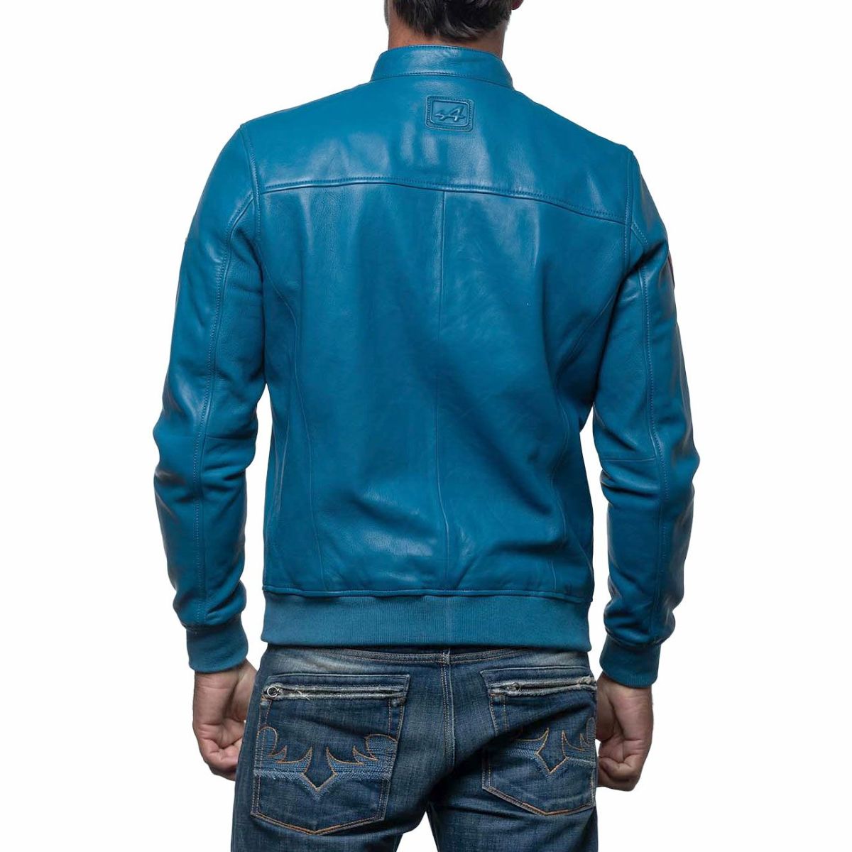 CLASSIC LEGEND MOTORS｜アルピーヌ JEAN レザージャケット｜アウター｜オーシャンブルー｜モデル着用