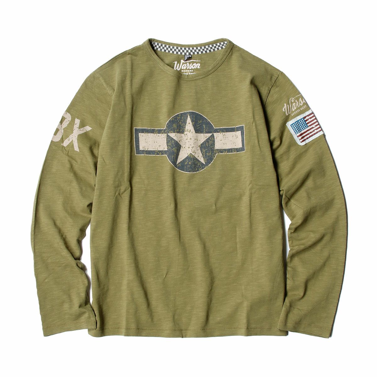 Warson Motors｜エアボーン ロングスリーブ Tシャツ｜オリーブ