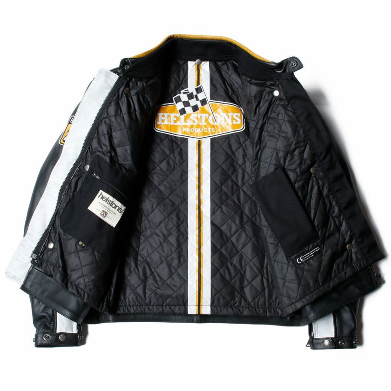 helstons｜インディ レザー ジャケット｜ブラック×ホワイト