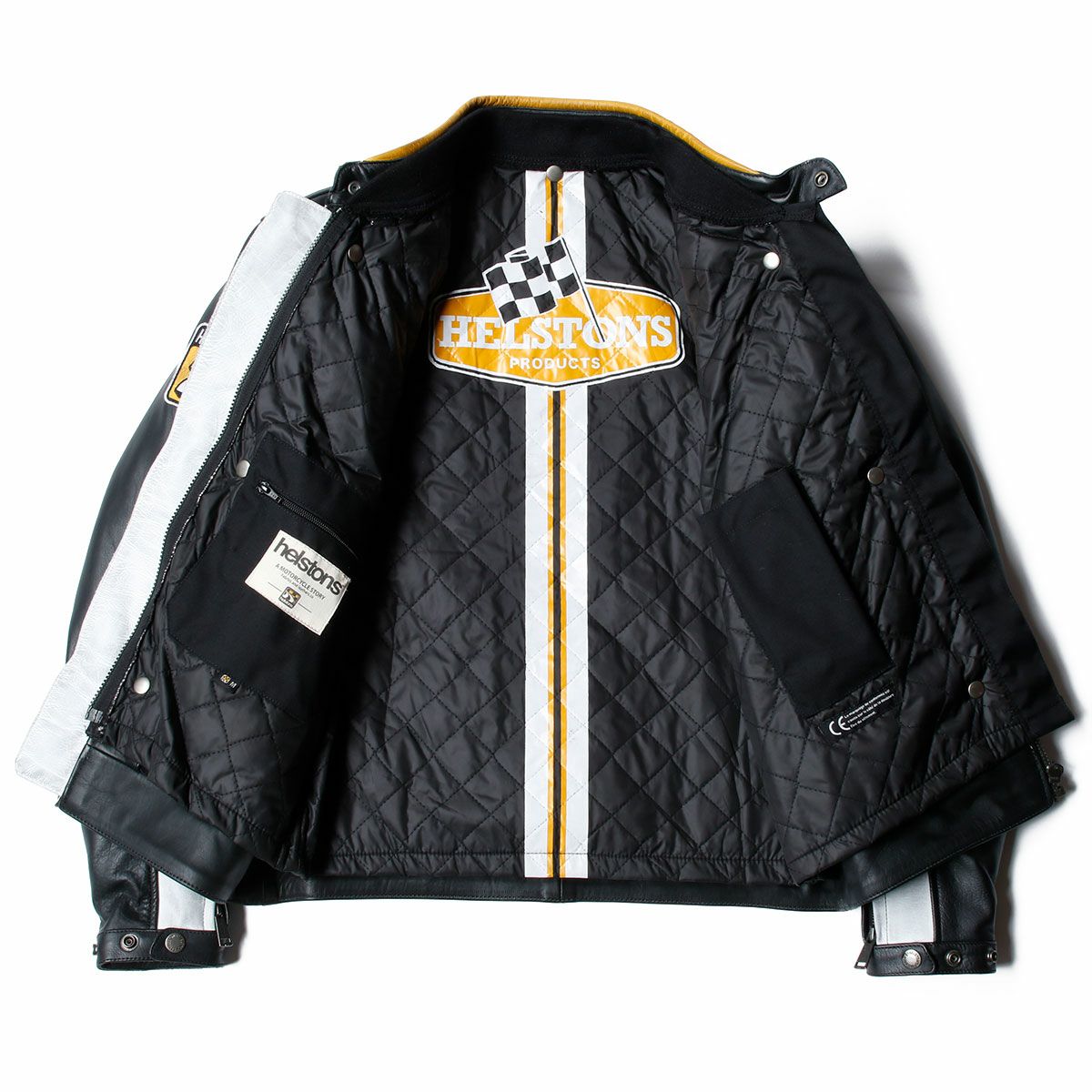 helstons｜インディ レザー ジャケット｜ブラック×ホワイト