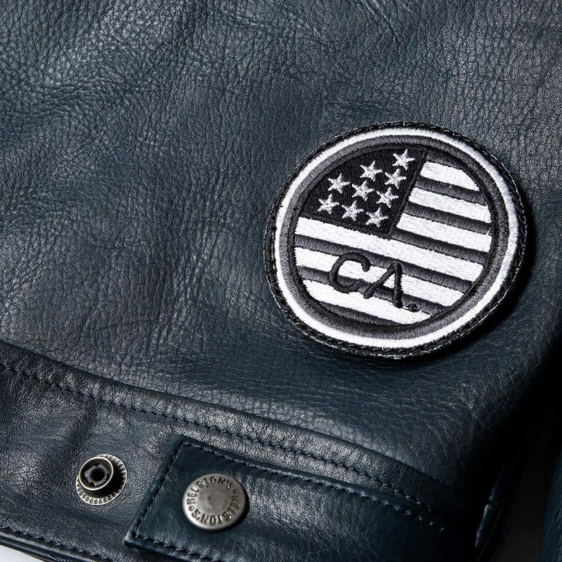 helstons｜インディ レザー ジャケット｜ブルー