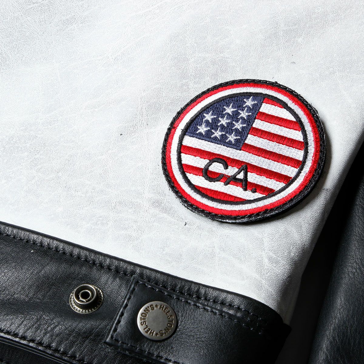 helstons｜インディ レザー ジャケット｜ブラック×ホワイト