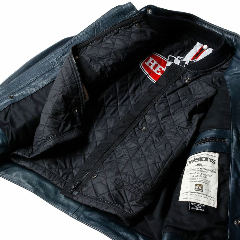 helstons｜インディ レザー ジャケット｜ブルー