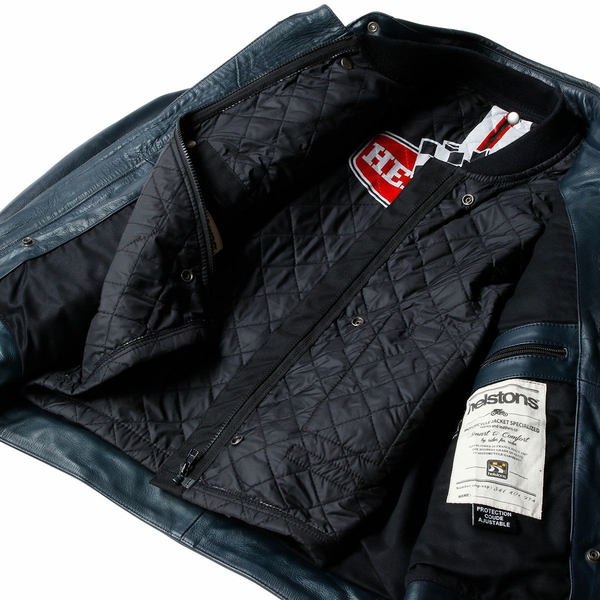 helstons｜インディ レザー ジャケット｜ブルー