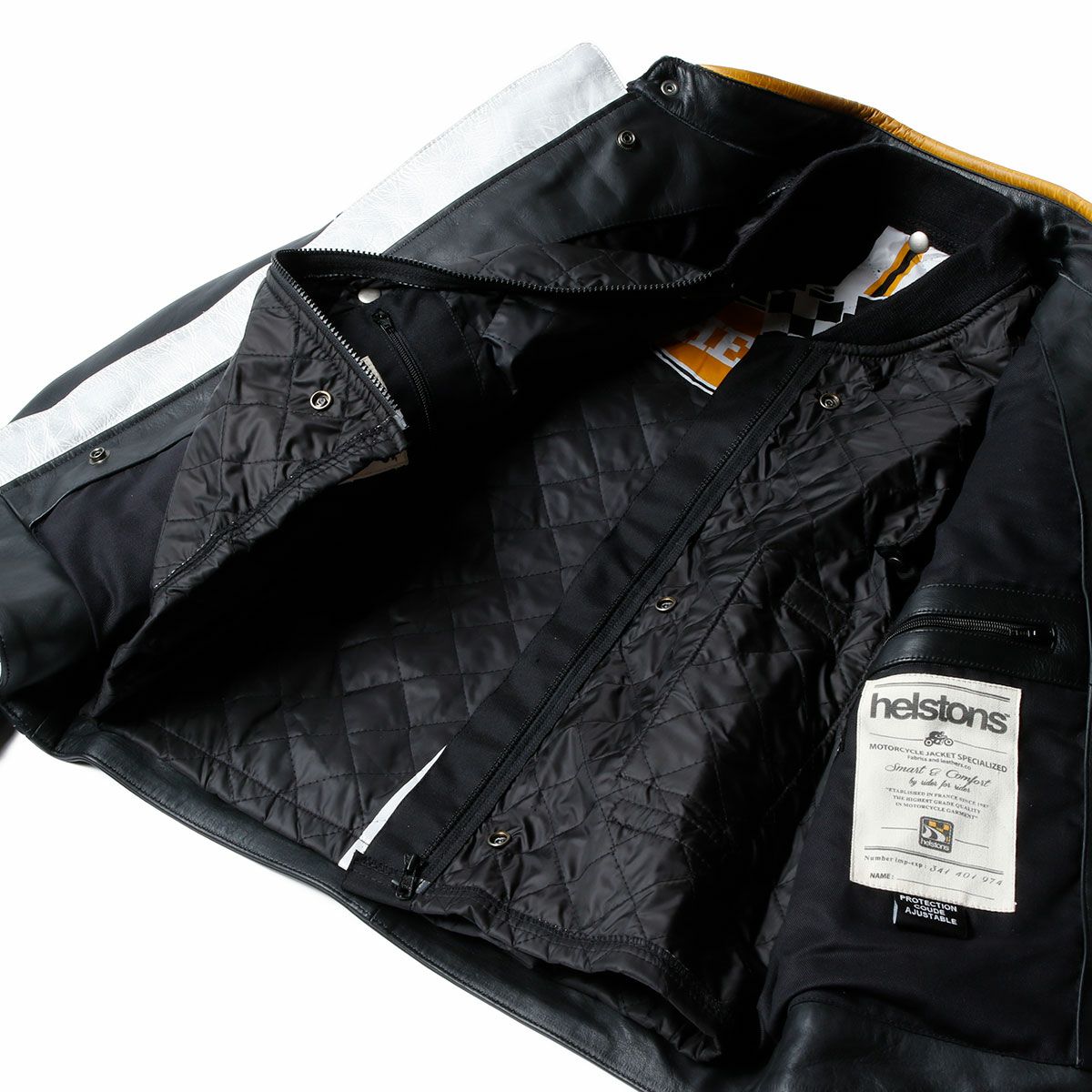 helstons｜インディ レザー ジャケット｜ブラック×ホワイト