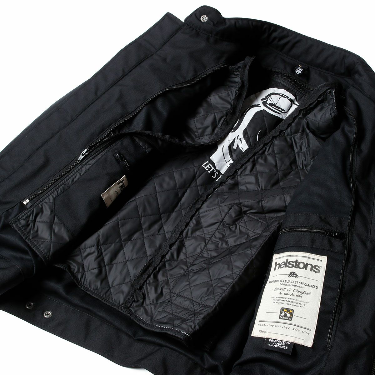 helstons｜コブラ スネーク ジャケット｜ファブリック｜ブラック