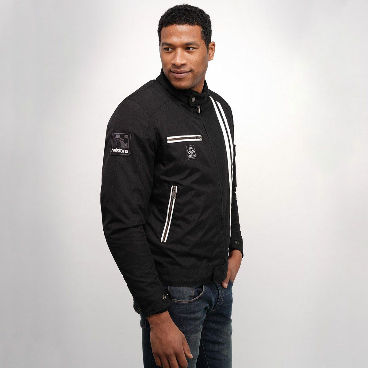 helstons｜コブラ スネーク ジャケット｜ファブリック｜ブラック｜モデル着用