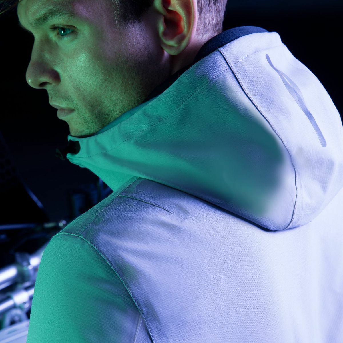 SPIDI｜フーディ シェル｜ファブリック｜ジンク｜モデル着用