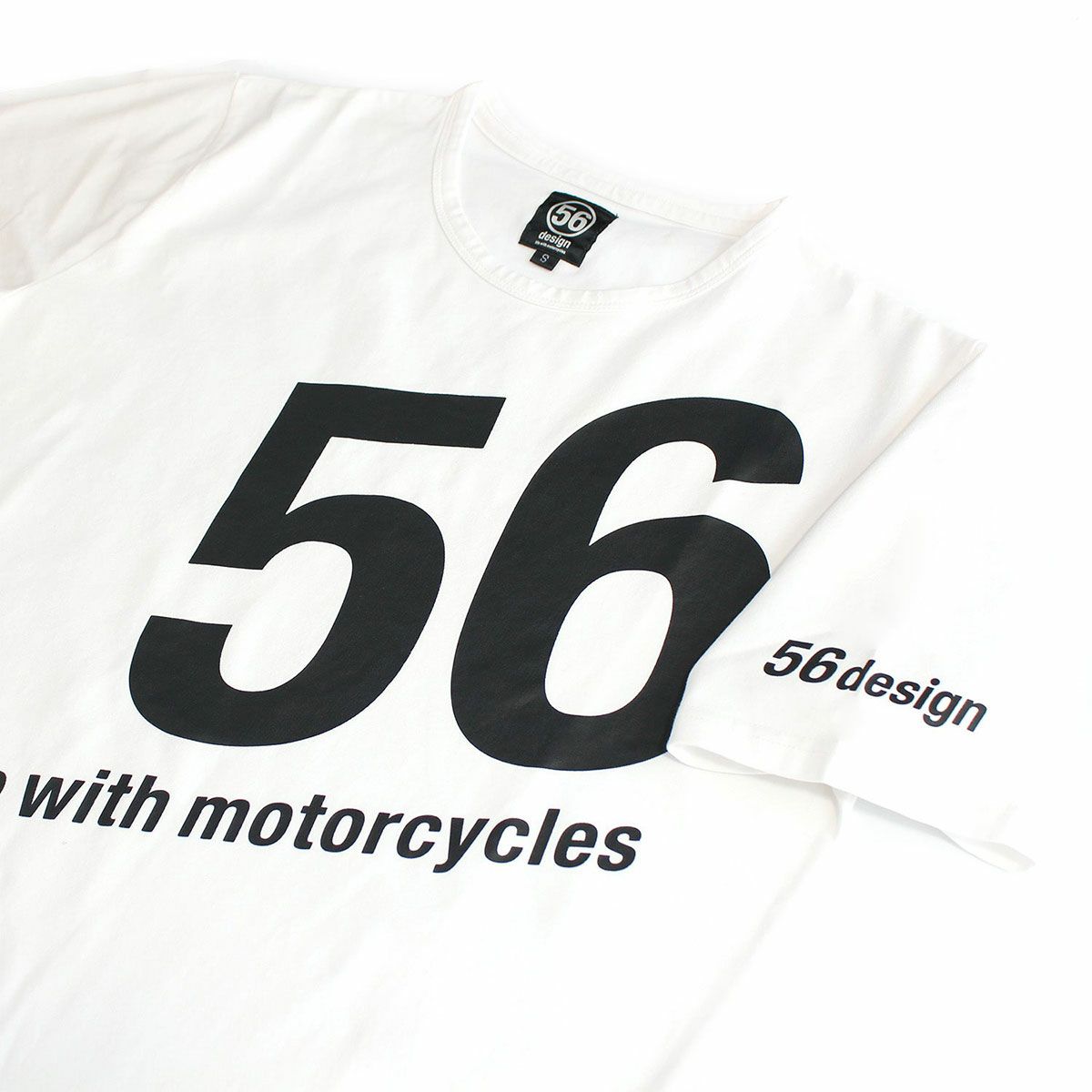 56design｜トリミング Tシャツ｜ホワイト×ブラック