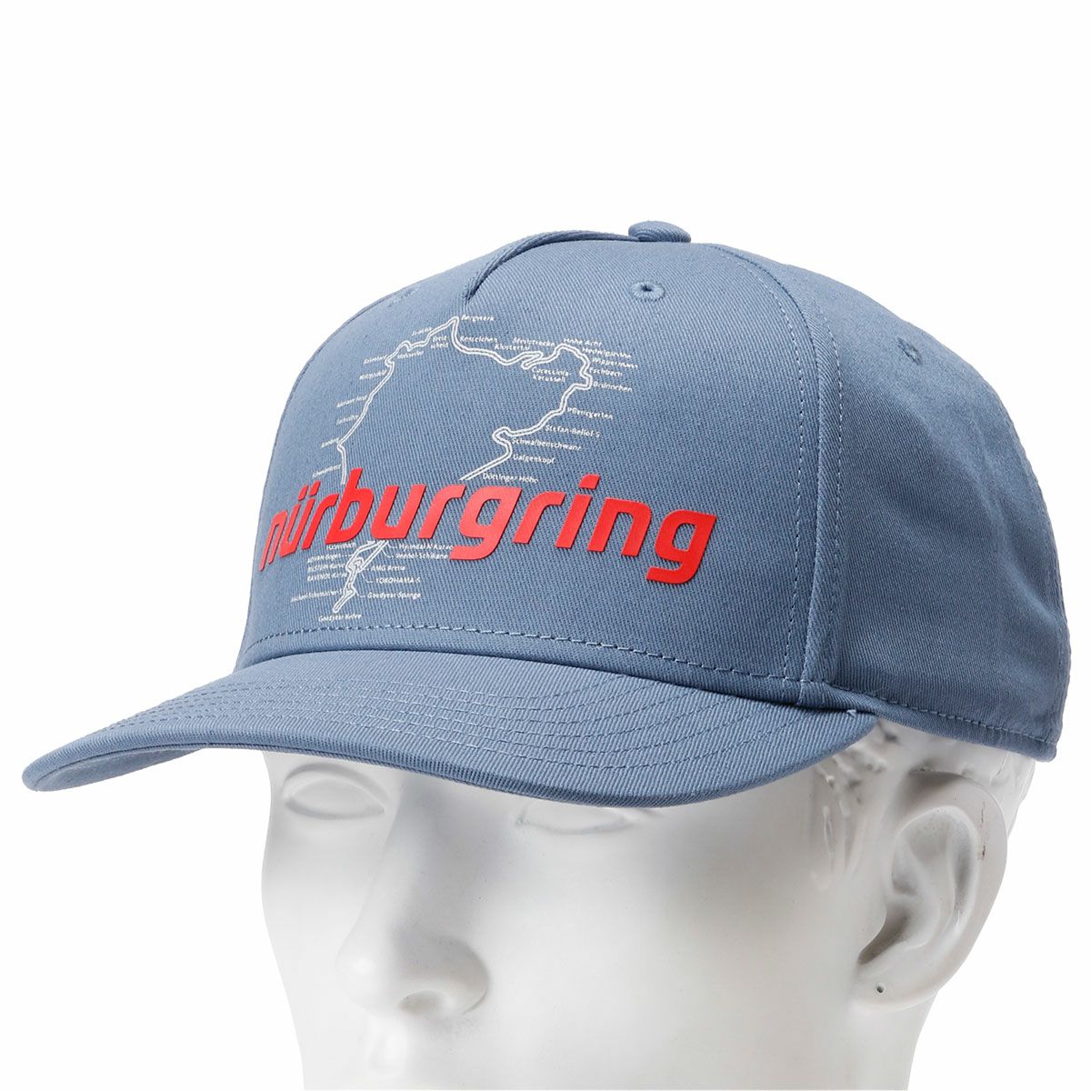 Nurburgring｜ニュルブルクリンク Racetrack キャップ｜帽子｜ブルー｜着用