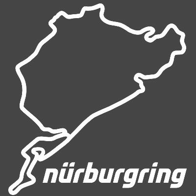 Nurburgring｜ニュルブルクリンク ステッカー 8cm｜ホワイト