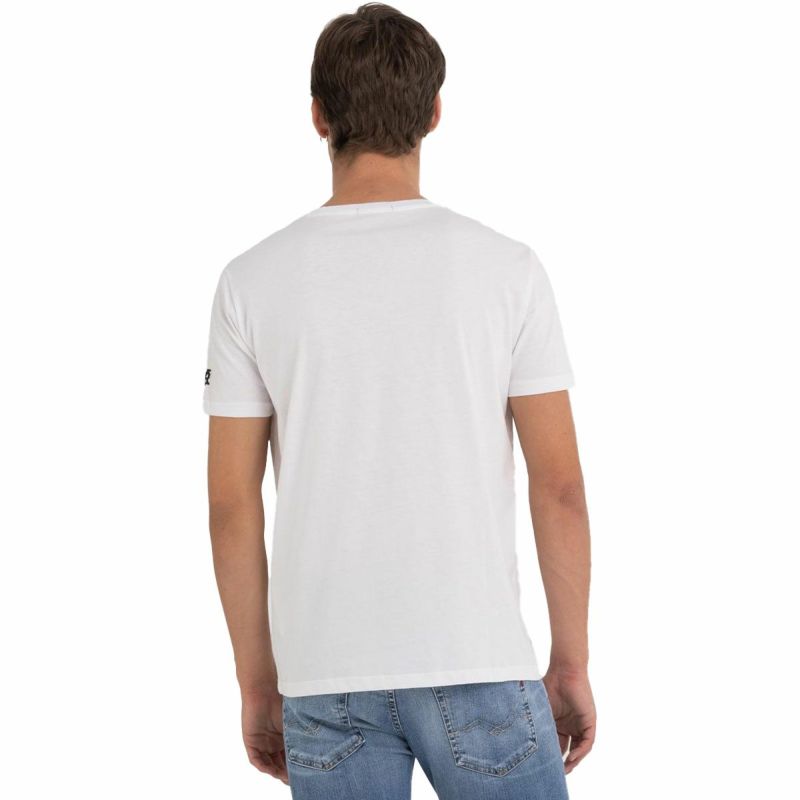 Replay｜イーグル オーガニックコットン Tシャツ｜ホワイト｜モデル着用
