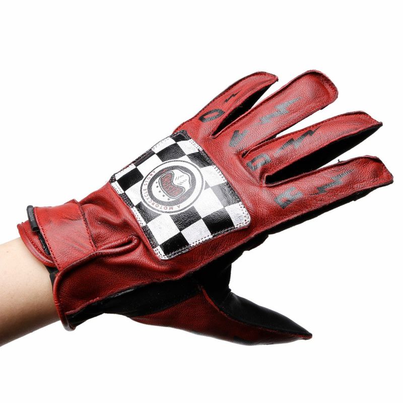 helstons｜ロゴ グローブ｜3シーズン｜レッド｜モデル着用