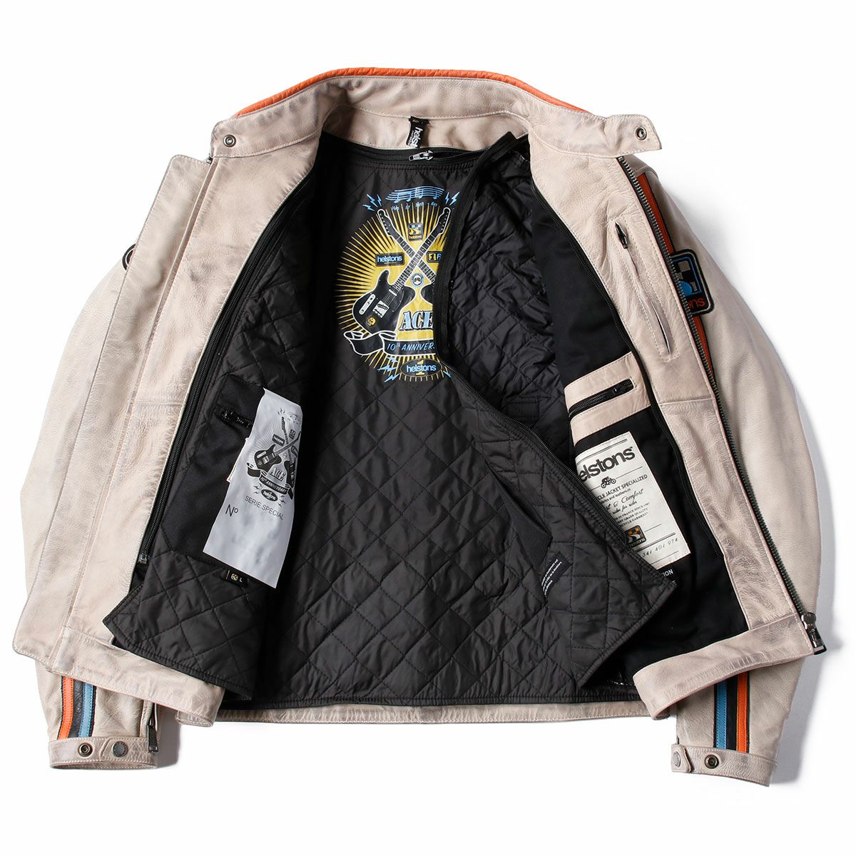 helstons｜エース 10YEARS レザー ジャケット｜ベージュ