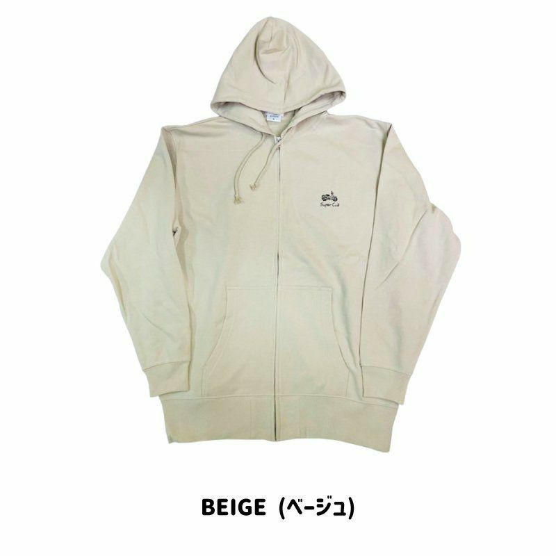 ONWORKS｜裏毛ラインタッチSC刺繍フルジップパーカ｜フーディ｜ベージュ