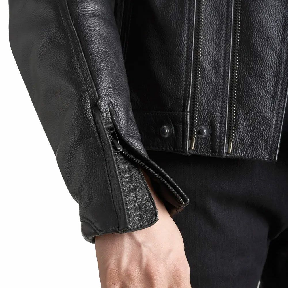 PANDO MOTO｜ツイン レザー ジャケット｜ブラック｜モデル着用