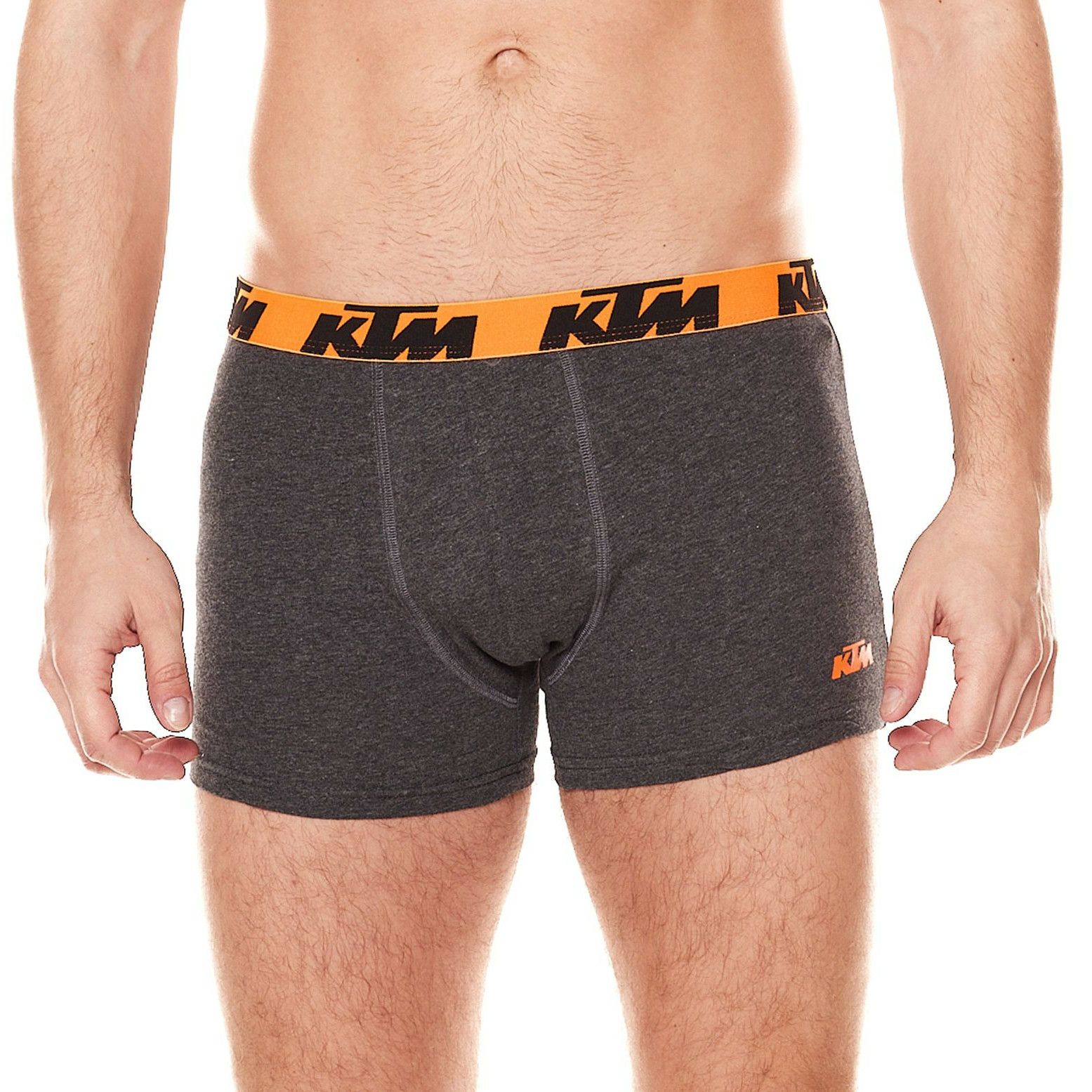 KTM｜KTM ボクサーブリーフ 2枚セット｜アンダーウェア｜ダークグレー×オレンジ｜モデル着用