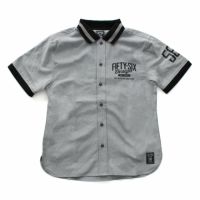 56design｜リブミックス ショートスリーブ シャツ｜ブラック