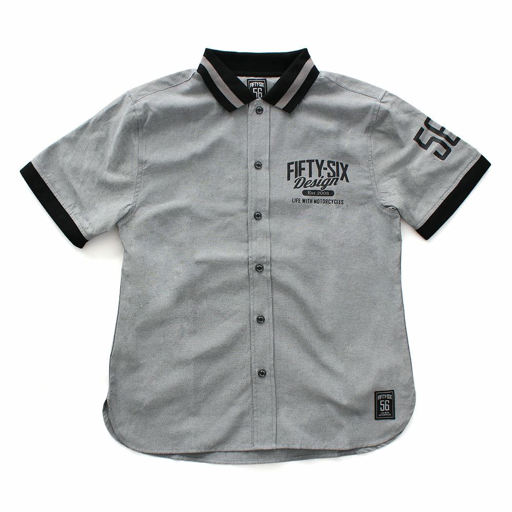 56design｜リブミックス ショートスリーブ シャツ｜ブラック