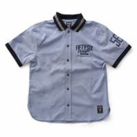 56design｜リブミックス ショートスリーブ シャツ｜サックスブルー