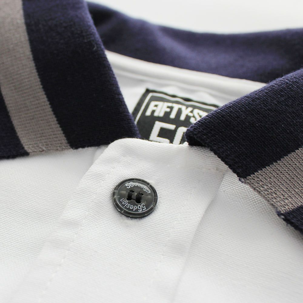 56design｜リブミックス ショートスリーブ シャツ｜ホワイト