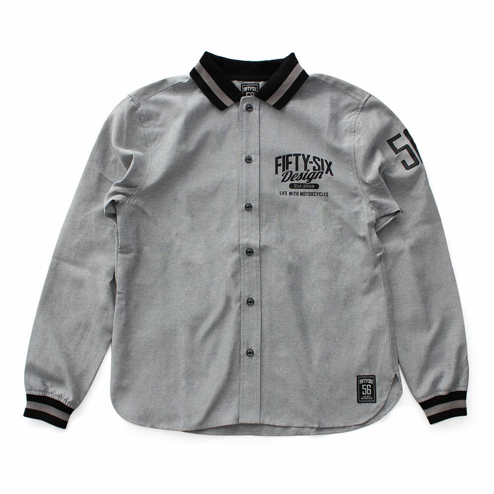 56design｜リブミックス ロングスリーブ シャツ｜ブラック