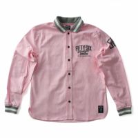 56design｜リブミックス ロングスリーブ シャツ｜ピンク