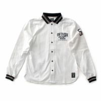 56design｜リブミックス ロングスリーブ シャツ｜ホワイト