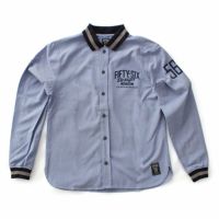 56design｜リブミックス ロングスリーブ シャツ｜サックスブルー