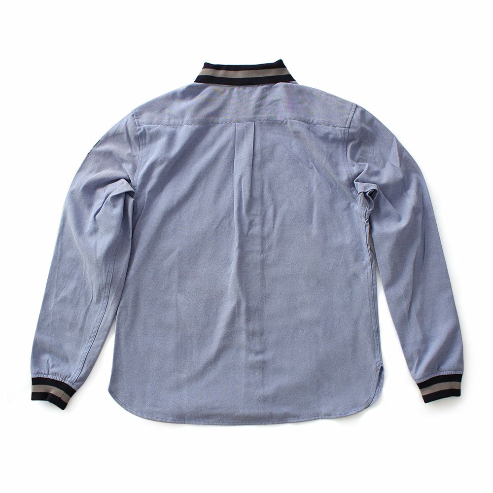 56design｜リブミックス ロングスリーブ シャツ｜サックスブルー