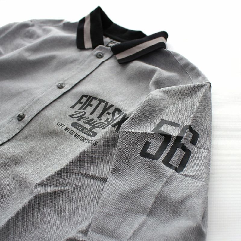 56design｜リブミックス ロングスリーブ シャツ｜ブラック