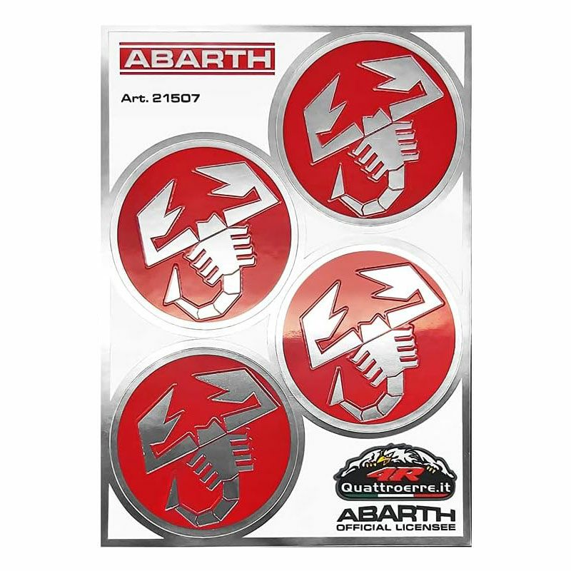 Abarth｜アバルト スコーピオン ラウンド ステッカー｜レッド