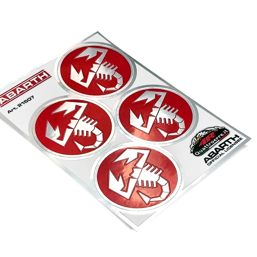 Abarth｜アバルト スコーピオン ラウンド ステッカー｜レッド