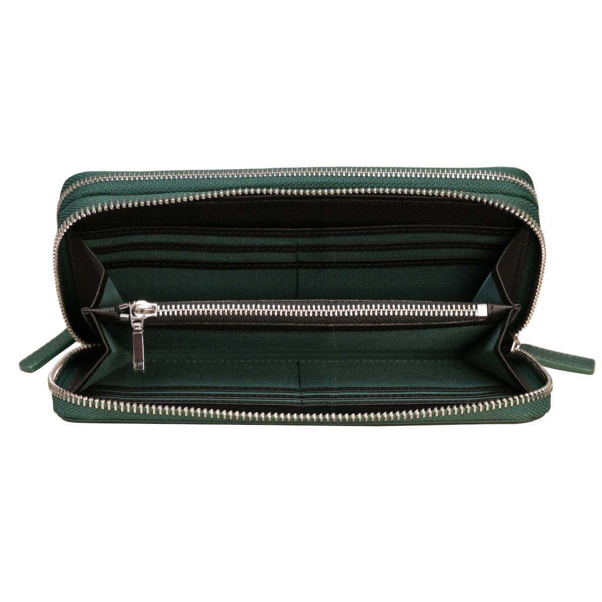 neuinteresse｜DRIFTKING model Wラウンドファスナー長財布｜グリーン×ブラック