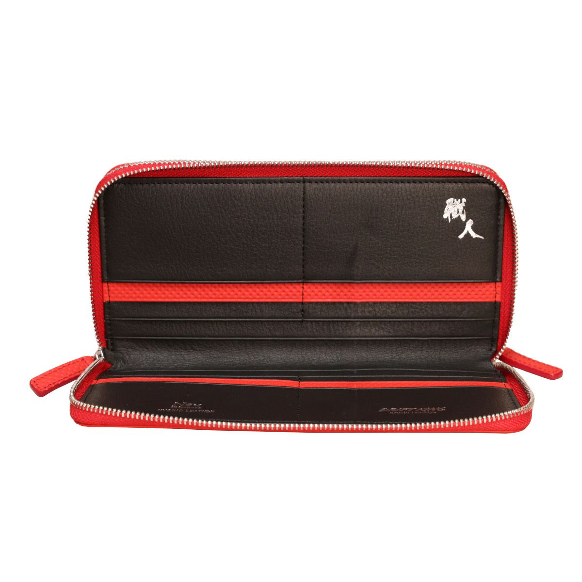 neuinteresse｜DRIFTKING model Wラウンドファスナー長財布｜オレンジレッド×ブラック