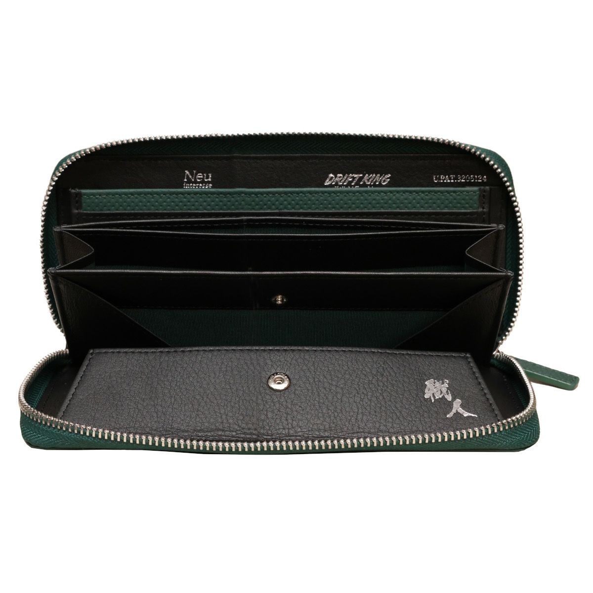 neuinteresse｜DRIFTKING model RFギャルソンハニーセル長財布｜グリーン×ブラック