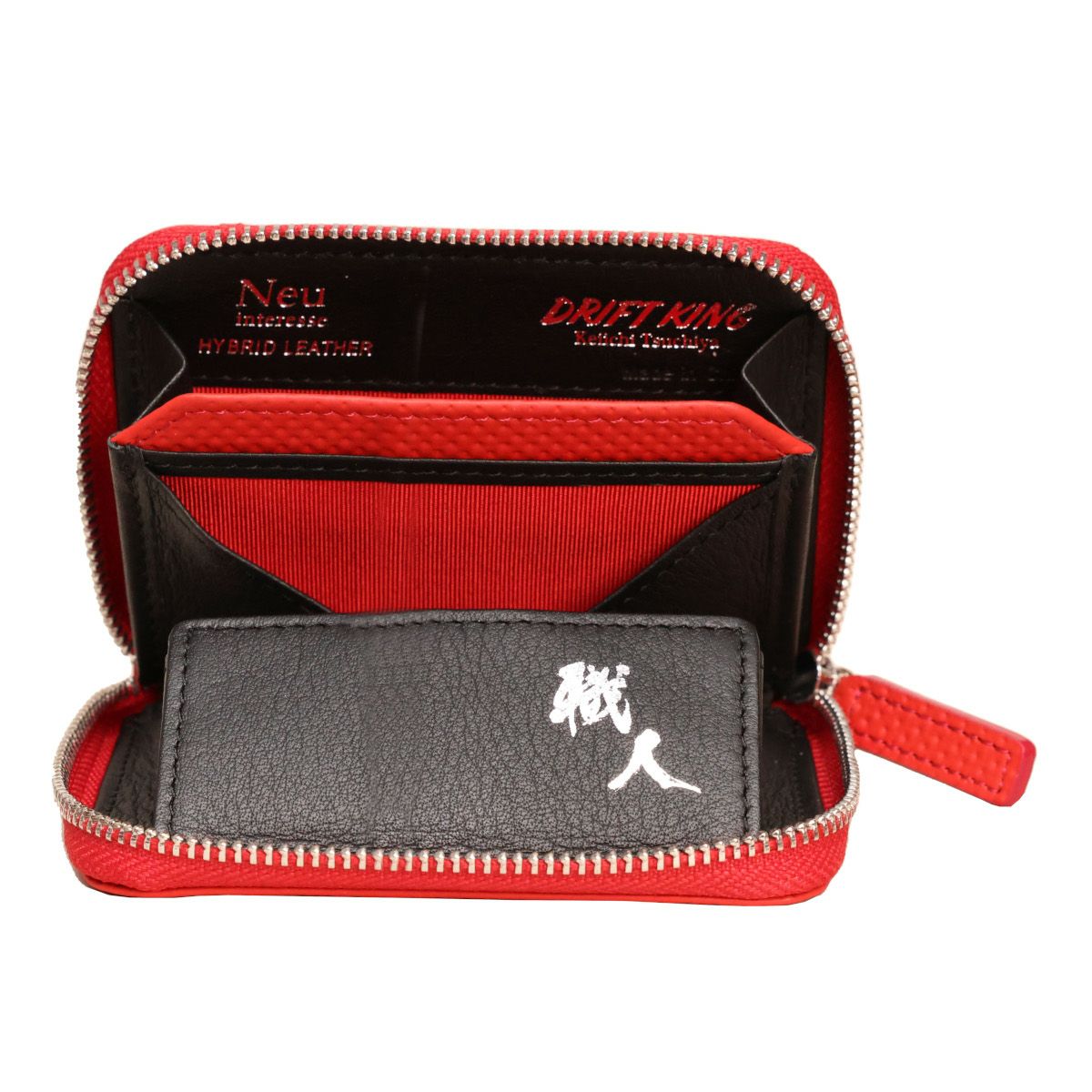 neuinteresse｜DRIFTKING model RFボックス小銭入れ｜オレンジレッド×ブラック