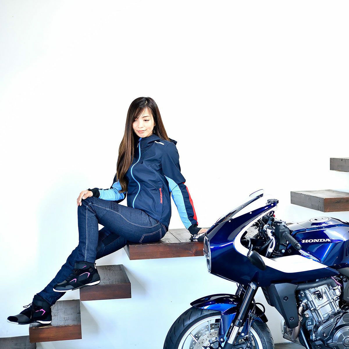 SPIDI｜フーディ アーマー ライト レディ｜ファブリック｜ネイビー×レッド