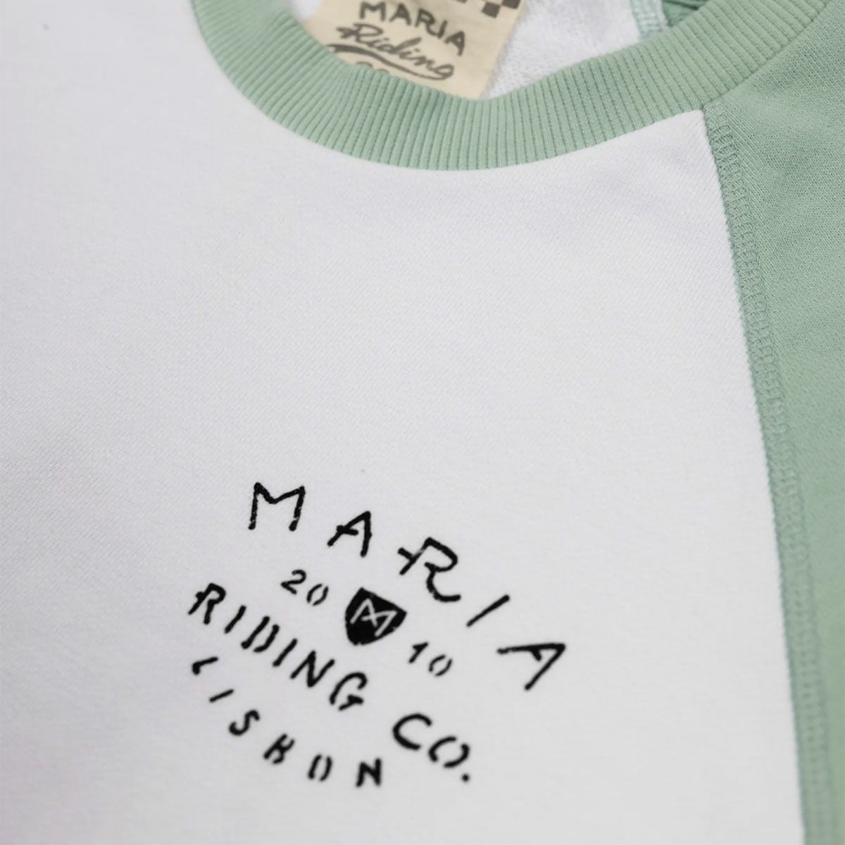 Maria Riding Company｜ドリフター サマー スウェットシャツ｜ミント×ホワイト