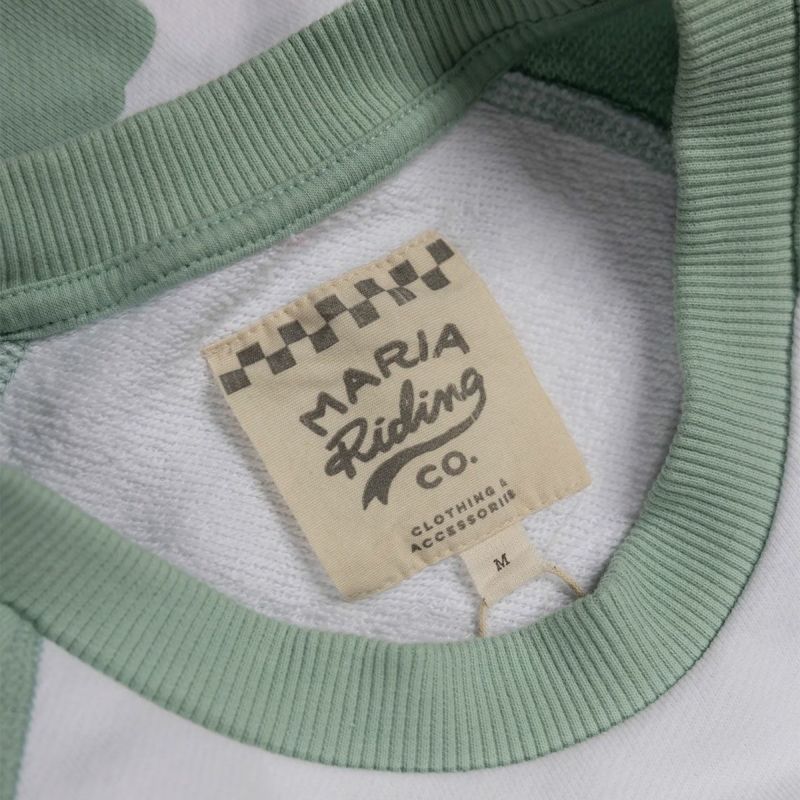 Maria Riding Company｜ドリフター サマー スウェットシャツ｜ミント×ホワイト