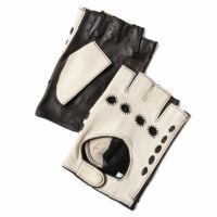 Motorimoda｜ナポリ II レザー ドライビンググローブ｜ハーフ｜ベージュ×ブラック