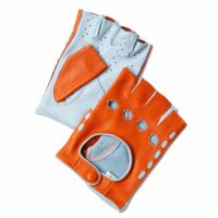 Motorimoda｜ナポリ II レザー ドライビンググローブ｜ハーフ｜オレンジ×スカイブルー