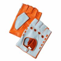 Motorimoda｜ナポリ II レザー ドライビンググローブ｜ハーフ｜スカイブルー×オレンジ