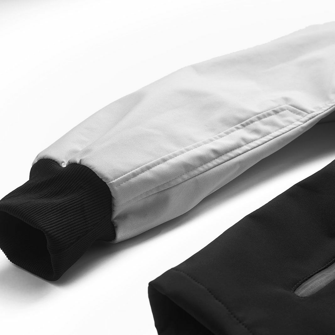 Fuel Motorcycles｜パトロール ソフトシェル ジャケット｜ファブリック｜ブラック×ホワイト