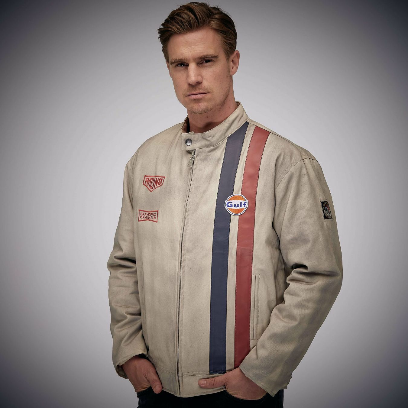 GULF｜ガルフ ダート メカニック コットン ジャケット｜アウター｜サンド｜モデル着用