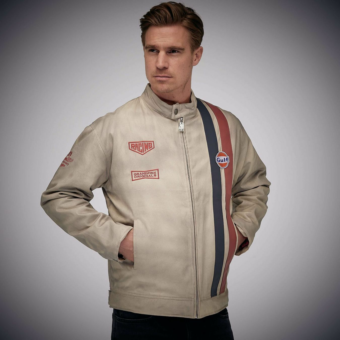 GULF｜ガルフ ダート メカニック コットン ジャケット｜アウター｜サンド｜モデル着用