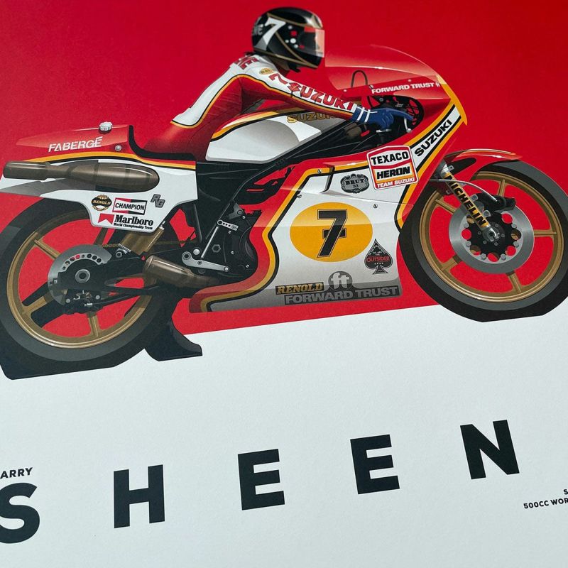 Barry Sheene Suzuki RG500 WGP500 World Champion 1977 ポスター