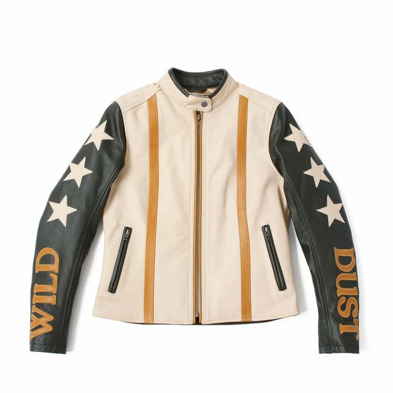 WILDUST｜スター ＆ ストライプ レザー ジャケット｜レザー｜カーキ