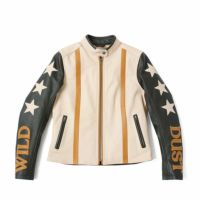 WILDUST｜スター ＆ ストライプ レザー ジャケット｜レザー｜カーキ