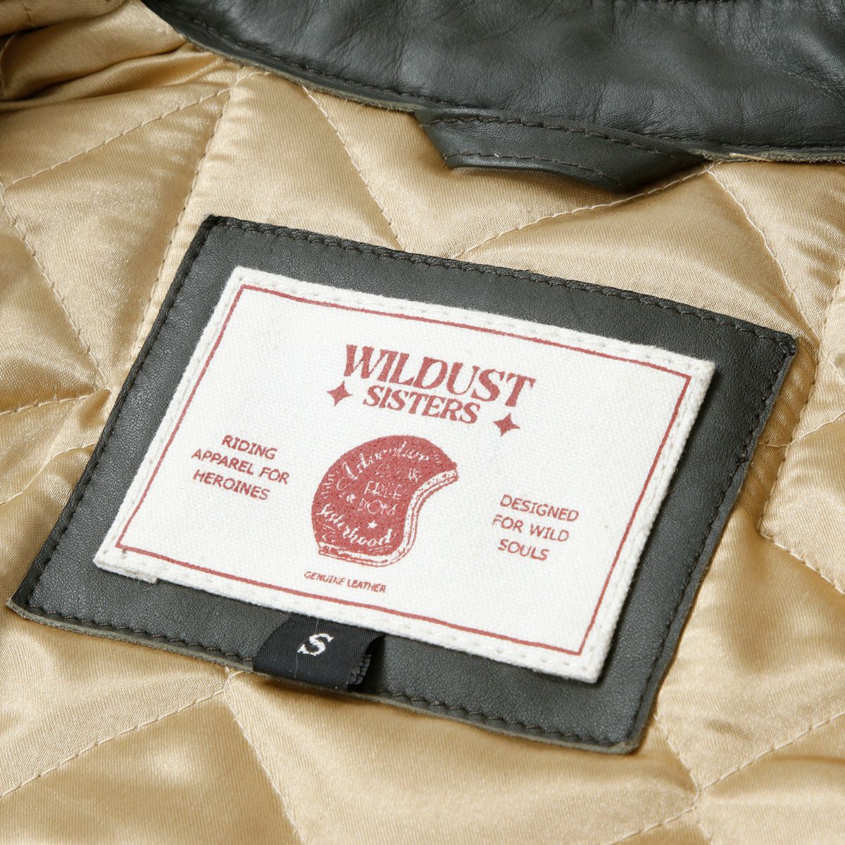 WILDUST｜スター ＆ ストライプ レザー ジャケット｜レザー｜カーキ